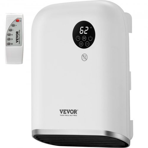 VEVOR Electric Wall Heater 1500W, Small Space Heaters With Touch Screen & Wireless Remote Control, Tip-Over & Overheat & IPX24 Waterproof Safety Prote