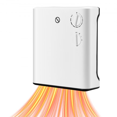 

VEVOR Smart Wall Heater, 1500W Electric Wall Mounted Heater with Knob Adjustment, 3 Modes, Portable Design with Anti-Tipping and Overheat Protection, for Bedroom, Living Room, Office, Bathroom, White