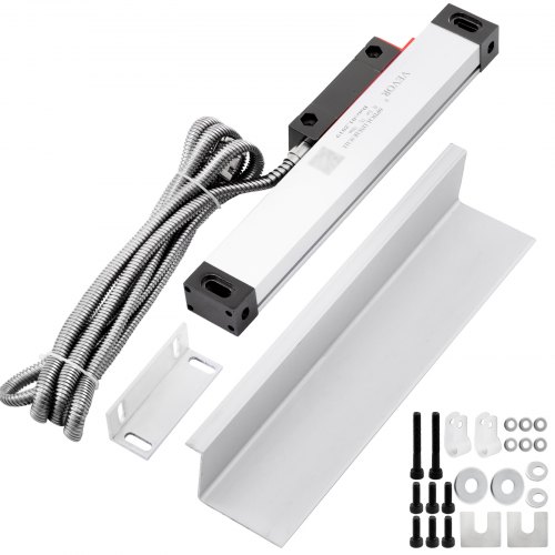 VEVOR Lathe Linear Scale 100 mm Linear Glass Scale with High Accuracy 0.0002" Optical Length, Precision Linear Scale, Aluminum Body for Drilling, Grinding, Mill Milling Lathe machine with Accessories