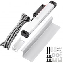 VEVOR 1 Axis Lathe Linear Scale 200mm with Accuracy 0.0002" Optical Length Precision Linear Scale Aluminum Body for Mill Milling Lathe Machine with Accessories (200mm(8"))