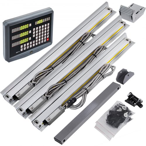 3 Axis Digital Readout DRO 400&500&500 mm(17.7"&20"&20") Precision Linear Scale