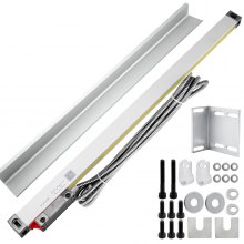 VEVOR Lathe Linear Scale 500 mm Linear Glass Scale with High Accuracy 0.0002" Optical Length, Precision Linear Scale, Aluminum Body for Drilling, Grinding, Mill Milling Lathe machine with Accessories