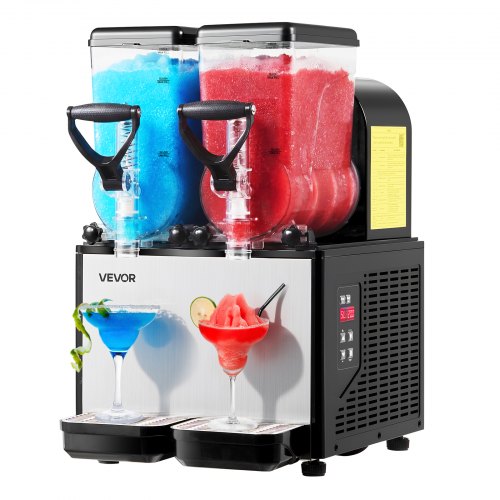 

VEVOR Slushie Machine, 6L/1.6Gal x 2 Tank Commercial Slushy Maker, Frozen Drink Maker with Self-Cleaning, Margarita Machine for Restaurants Bars Party for Slushie, Margaritas, Milkshake & More