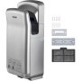 VEVOR Jet Hand Dryer, Premium Electric Commercial Blade Hand Dryer, ABS Air Dryer Hand with HEPA Filtration Wall Mount Hand Dryer, 1600W 110V Vertical Hand Dryer, High-Speed Automatic Infrared Silver