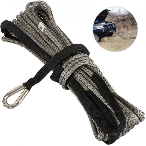 10MM X 50M Synthetic Winch Rope Cable Marine Lifting Heavy Loading 150ft