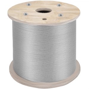 T304 Stainless Steel Cable Wire Rope,5/16",7x19,100ft Chemical Rigging Strand 