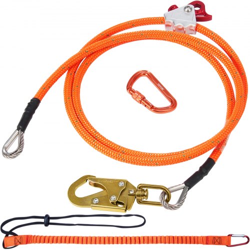 

VEVOR 12.7mm Steel Core Flipline 10ft(3m) Arborist Flipline for Fall Protection