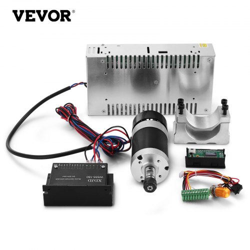 

VEVOR CNC Spindle Motor, 0.4KW DC Brushless Spindle Motor W/ Clamp & Switching Power Supply & Speed Controller for DIY Engraving