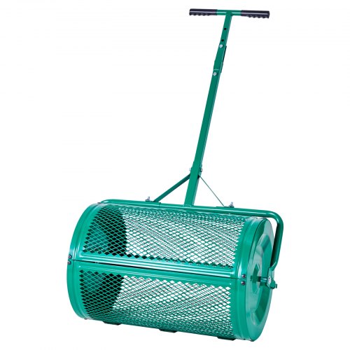 VEVOR Compost Spreader 24 in Peat Moss Spreader Roller Push/Tow Handle for Yard