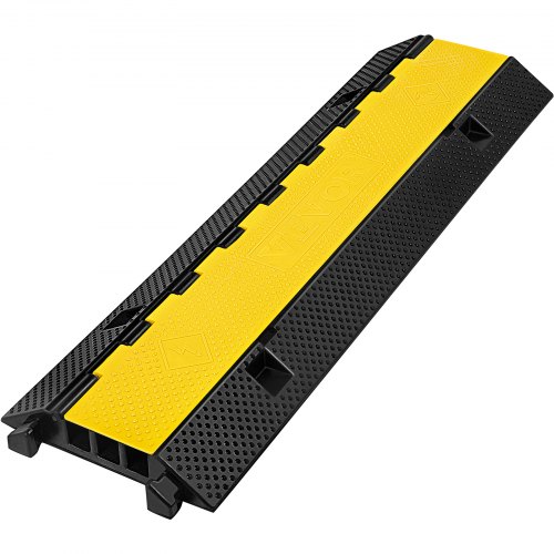 VEVOR 3 Channel Rubber Cable Protector Ramp 103x30x5.5 cm Heavy Duty Cable Wire Cord Cover Ramp Speed Bump Driveway Hose Cable Ramp Protector