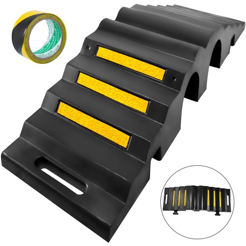 2-channel Rubber Cable Protector Ramp Cord Cord Cover Anti-slide Outdoor