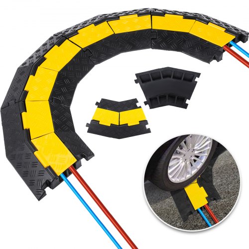 4 Pack Rubber Cable Protector Ramp 45 Cost-effective Pedestrian 2000kg Capacity