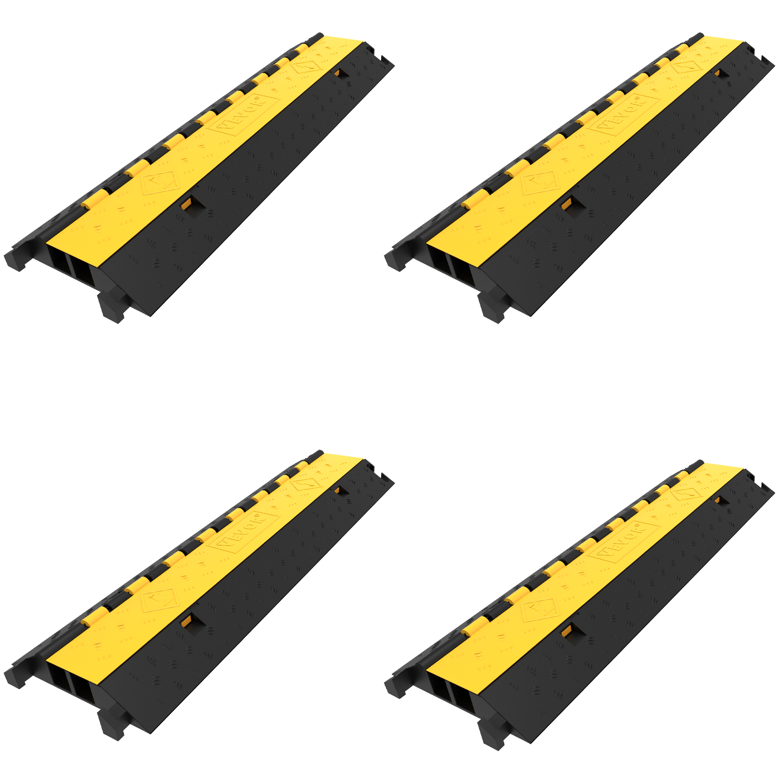 4 Pack Rubber Cable Protector Ramp 2 Channel Heavy Duty 66,000lb Capacity Cable от Vevor Many GEOs