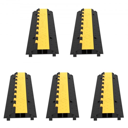 

VEVOR 5-Set Rubber Cable Guard, Dual-Channel, Durable 66,000 lbs Capacity, Wire & Hose Protection Speed Bump for Driveways (2-Channel, 5 Sets-66,000 lbs)