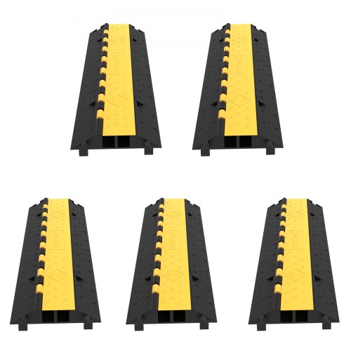 5pcs Rubber 2-channel Cable Protector Floor Cord Cover Community Vehicle Good