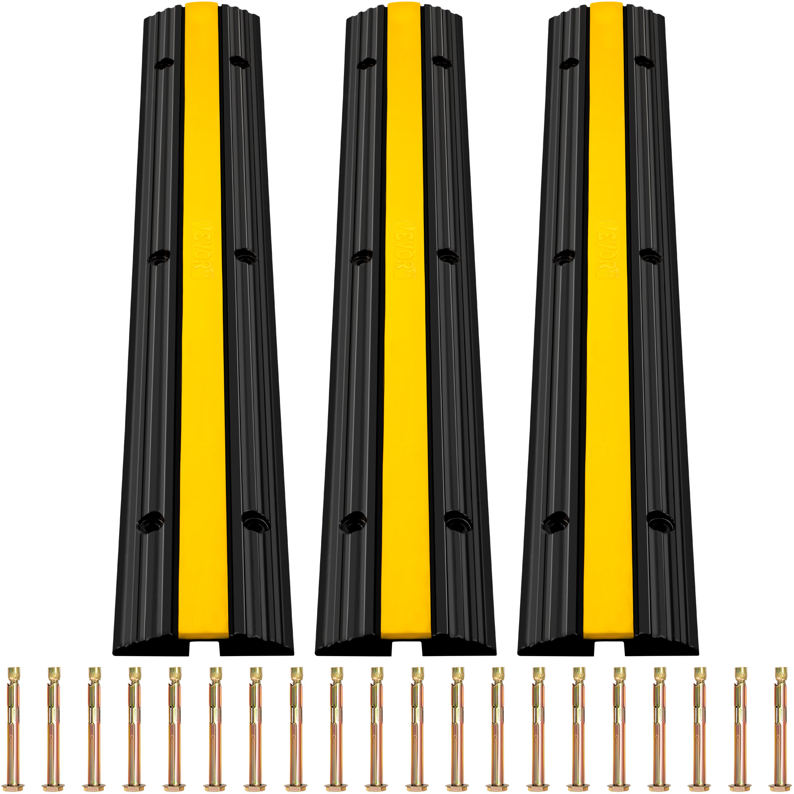 VEVOR Modular Rubber Speed Bump Driveway Cable Protector Ramp 3 Pack 1-Channel от Vevor Many GEOs