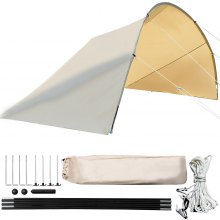 VEVOR Bell Tent Porch Awning Tent Tarp Cotton Canvas Half-circle for Camping