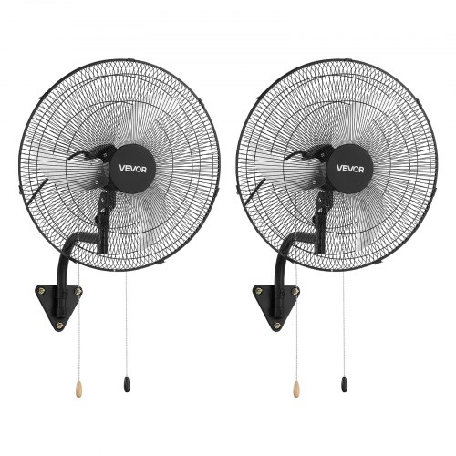 VEVOR Wall Mount Fan, 20 in Wall Mounted Hanging Fan Oscillating, 3-Speed, Long Airflow Distance, Adjustable Rotation Angle, Mechanical Powerful for I