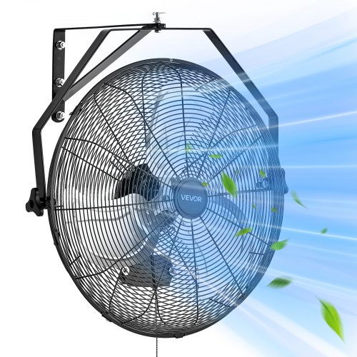 

VEVOR 20 Inch Industrial Wall Mount Fan, High Velocity 4650 CFM Indoor Fan with 3 Speeds, Powerful Motor Garage Wall Fan with Aluminum Blades for Workshop, Warehouse, Greenhouse, Commercial