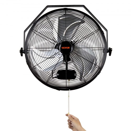VEVOR Wall Mount Fan, 2 PCS 18 inch Manual 360-Degree Tilt Adjustment, 3-speed High Velocity Max. 4000 CFM Industrial Wall Fan for Indoor, Commercial,
