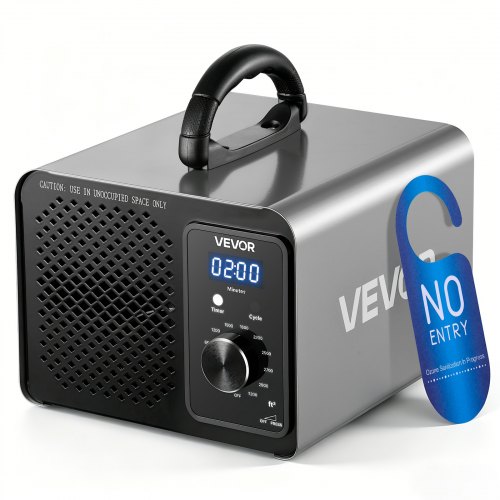 VEVOR Ozone Generator, 36000mg/h Commercial Ozone Machine, 15s Delayed Start & Timer & Rotary Encoder Knob & Odor-Treatment Cycle Mode, Industrial Deo