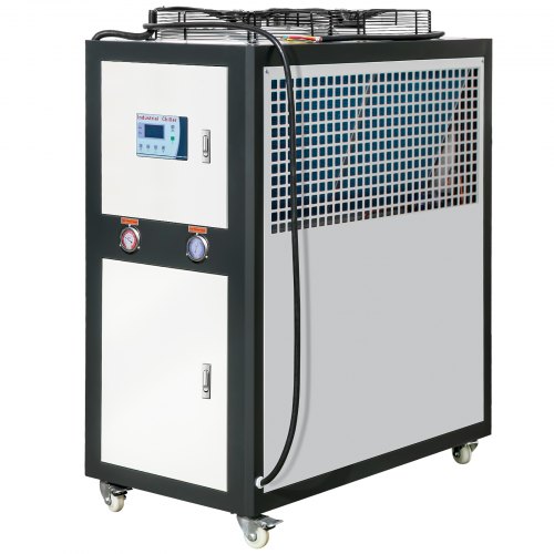 

VEVOR Industrial Water Chiller, 6 HP 16 Gal, Air-Cooled Industrial Water Chiller, 15,100 Kcal/h Cooling Capacity with Finned Condenser Micro-Computer Control 60L Water Tank, for Cooling Water