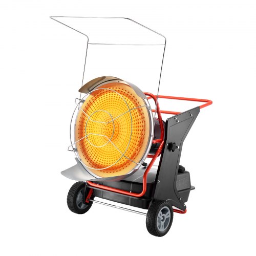 

VEVOR 125000 BTU Radiant Kerosene Diesel Heater, Portable Industrial Space Heater with Adjustable Temp & Wheels, Ideal for Jobsite/Garage/Warehouse/Workshop Construction Heating,Black