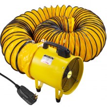 VEVOR Utility Blower Fan, 10 Inches, 320W 1030&1518 CFM High Velocity Ventilator w/ 32.8 ft/10 m Duct Hose, Portable Ventilation Fan, Fume Extractor for Exhausting & Ventilating at Home and Job Site