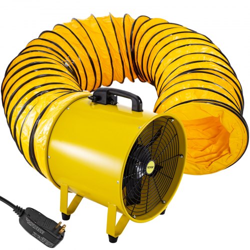 16'' Extractor Fan Blower 2 Speed 5m Duct Hose W/Handle Rubber Feet Portable