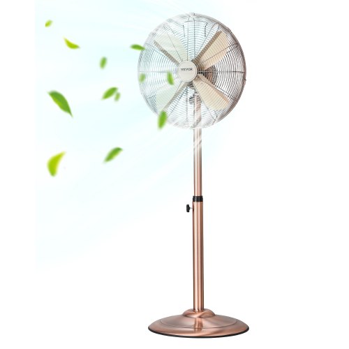 

16" Industrial Pedestal Fan 3-Speed Oscillating Fan Height Adjustable Copper