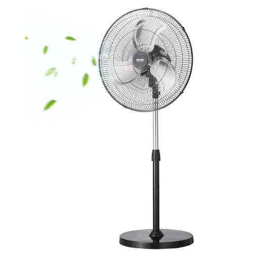 18"" Industrial Pedestal Fan 3-Speed Oscillating Fan with Adjustable Height