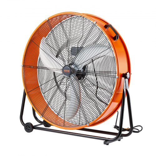 VEVOR Trommelventilator, 30 Zoll Industrie-Ladenventilator, Bodenventilator mit 3 Gänge, Trommelgebläse 13000 CFM, Standventilator 360° verstellbarer, Windmaschine für Lager, Werkstatt, Fabrik, Keller