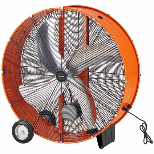 

VEVOR Industrial Shop Fan, 42 Inch Floor Drum Fan, High Velocity 16100 CFM, Heavy Duty Aluminum Blades, 2 Speeds, with Handle, Ideal for Commercial, Garage, Warehouse, Basement, Workshop, Factory