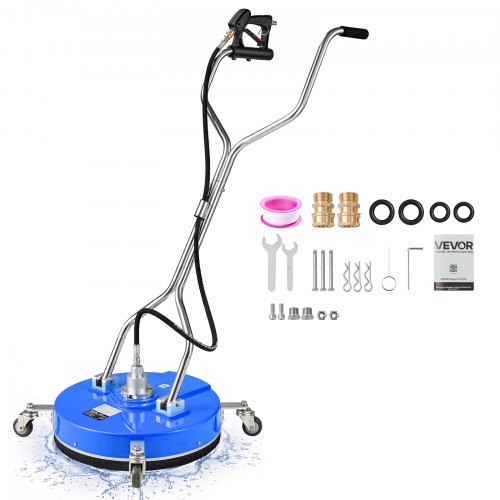 VEVOR 20 inch Pressure Washer Surface Cleaner, Raised Handle, ABS Yellow, Power Washer Attachment with Wheels for Concrete, Patio, Sidewalk, Deck, Driveway, Floor, 4000 Max PSI, 3/8 Quick Connector