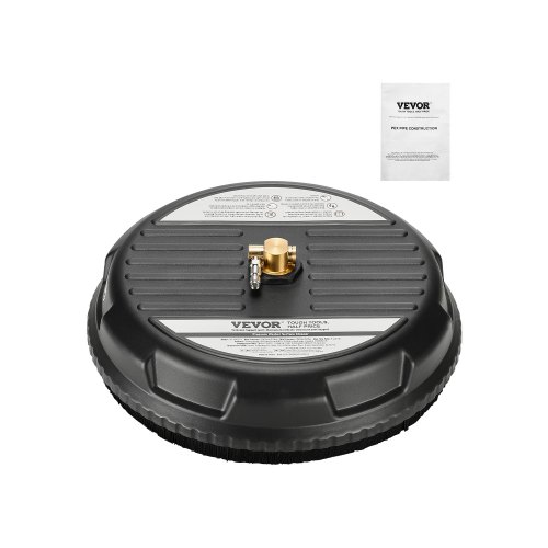

VEVOR 15" Pressure Washer Surface Cleaner, Plastic Pressure Washer Attachment, 4000 Max PSI, 1/4" Quick Connector, 2 Spray Nozzles, Ideal for Driveways, Sidewalks, Patios, Decks, Black