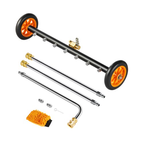 VEVOR 24″ Pressure Washer Undercarriage Cleaner, Stainless Steel Surface Cleaner for Pressure Washer, 4000 Max PSI, Angle Adjustment Gear, 7 Spray Noz