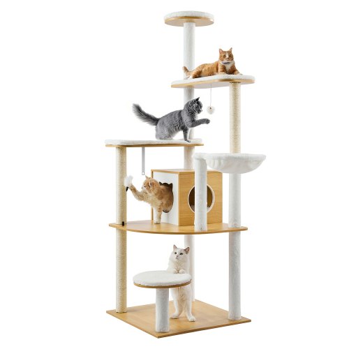 

VEVOR Large Cat Tree Tall Cat Tower Multi-level Condo Play House for Indoor Cat