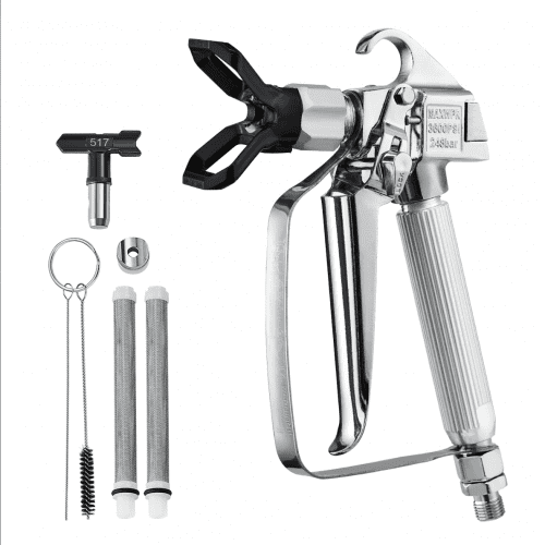 

VEVOR Airless Paint Spray Gun, 3600PSI High Pressure Airless Paint Sprayer Gun with 517 Tip, Swivel Joint Airless Spray Gun Kit with Filters, Cleaning Needle and Brush, for Airless Spraying Machine