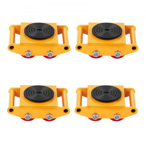 

VEVOR 4PCS Machinery Skate Dolly, 17637 LBS/8T Industrial Machinery Mover, Heavy Duty Carbon Steel Machinery Moving Skate with 4 PU Wheels and 360° Rotation Non-Slip Cap for Warehouse, Workshop, Facto