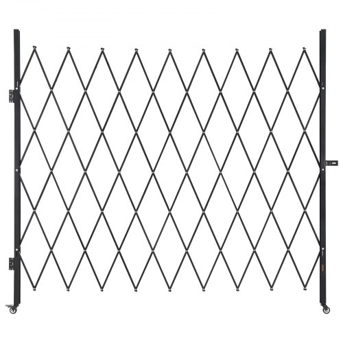 

VEVOR Single Folding Security Gate, Lockable Scissor Gate with 360° Swivel Casters, Outdoor Barricade Steel Retractable Gates, for Entry Security, Garage, Warehouse & Pool, 2200 x 2205 mm (W x H)