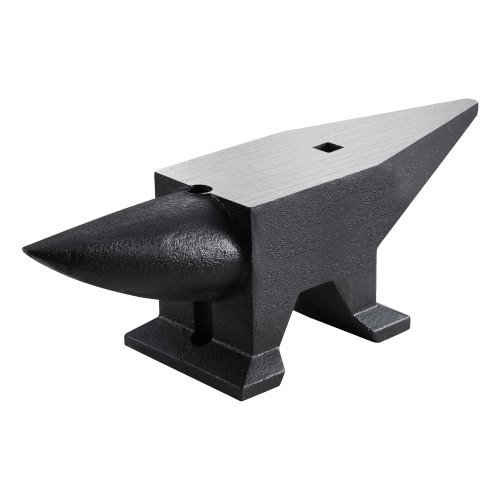 Vevor Cast Iron Anvil, 105 Lbs Single Horn Anvil with Large Countertop and Stable Base, High Hardness Rugged Round Horn Anvil Blacksmith, for Bending, Shaping
