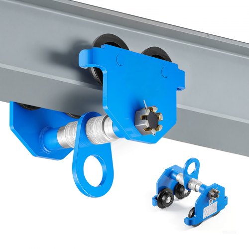 

VEVOR Manual Trolley, 4400 lbs/2 Ton Load Capacity, Push Beam Trolley with Dual Wheels, Adjustable for I-Beam Flange Width 2.4" to 7", Heavy Duty Carbon Steel Garage Hoist for Straight & Curved I Beam