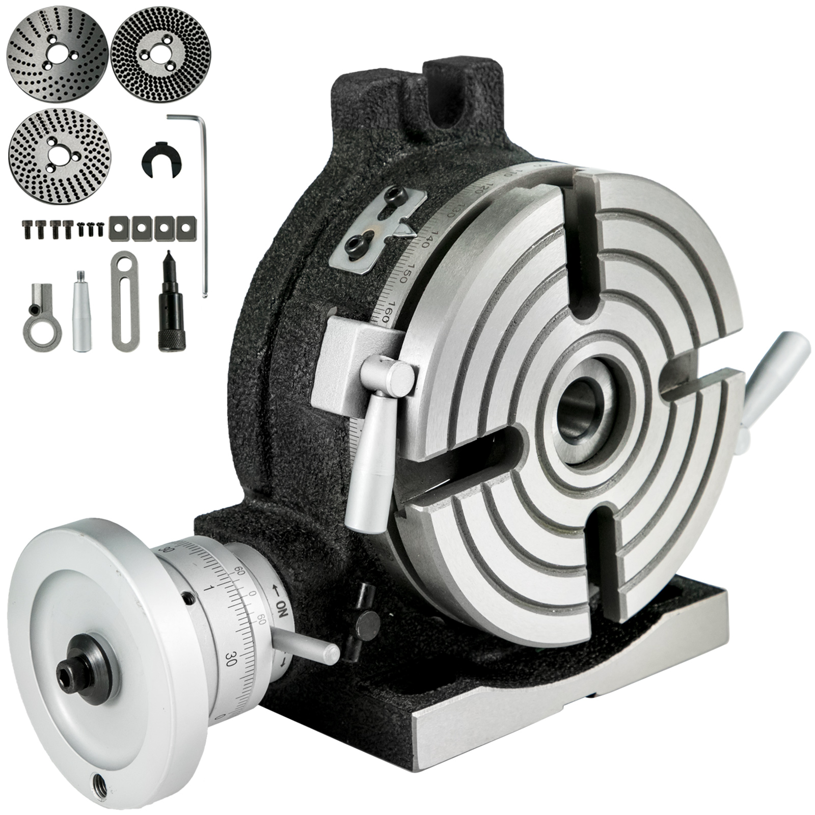 VEVOR Rotary Table 6 in/152 mm 4slot Horizontal Vertical Dividing