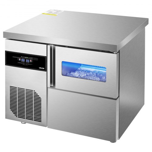 Commercial Ice Maker Freestanding Worktop Ice Machine 132 lbs/24H 30 lbs Bin
