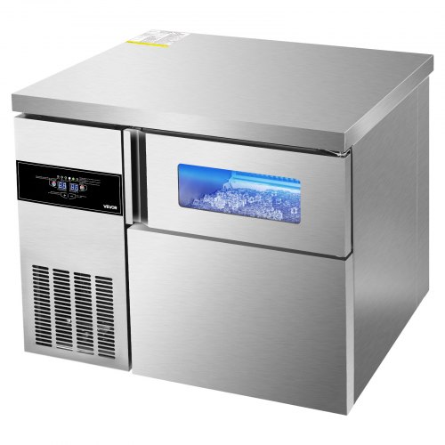 Commercial Ice Maker Freestanding Worktop Ice Machine 220 lbs/24H 66 lbs Bin