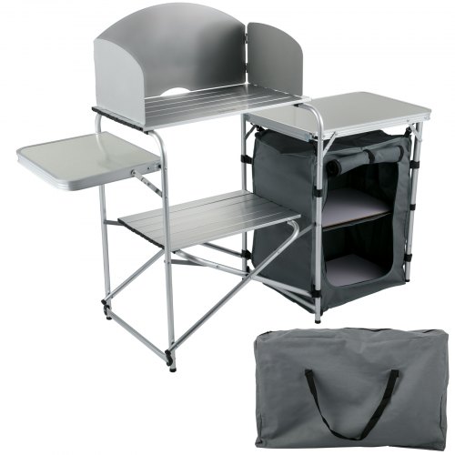 VEVOR Foldable Camping Kitchen Portable Outdoor Kitchen Storage Bag Aluminum