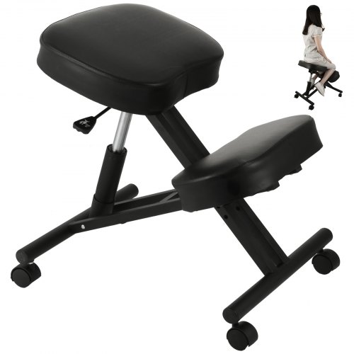 Ergonomic Kneeling Chair Adjustable Stool Beautify Hips Durable Black Mobile