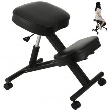 Ergonomic Kneeling Chair Adjustable Stool Home Office Black 250lbs Comfortable