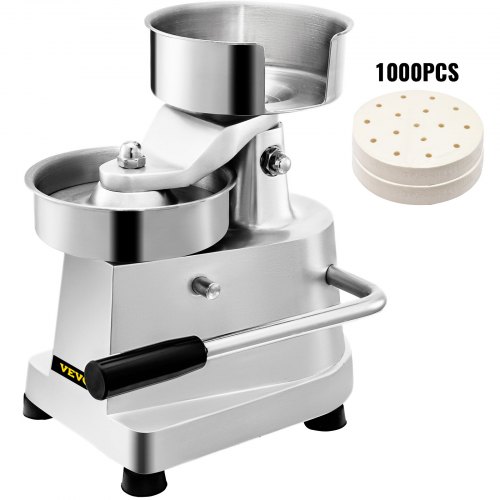 

VEVOR Commercial Hamburger Patty Maker 150mm/6inch Stainless Steel Burger Press Heavy Duty Hamburger Press Meat Patty Maker Hamburger Forming Processor with 1000 Pcs Patty Papers