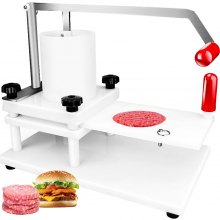VEVOR Commercial Burger Press 110mm/4.3inch PE Material Manual with Tabletop Fixed Design Hamburger Meat Patty Forming Processor, White